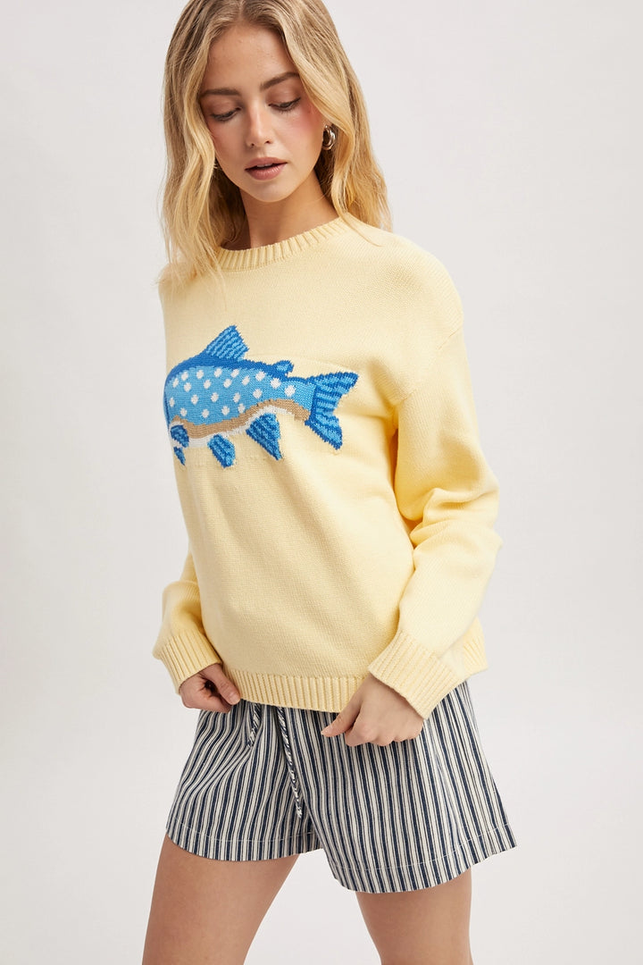 Fish Sweater in Lemon