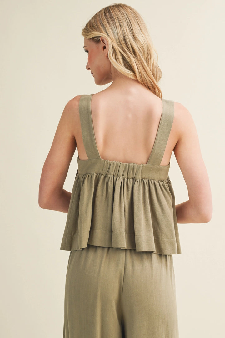 Front Tie Sleeveless Top