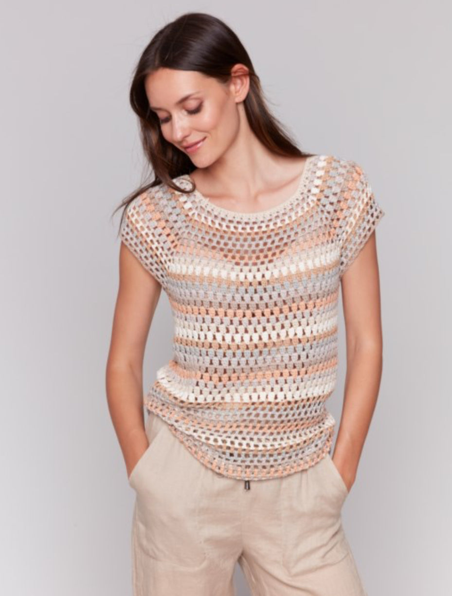 Raglan Cap Sleeve Crochet Top