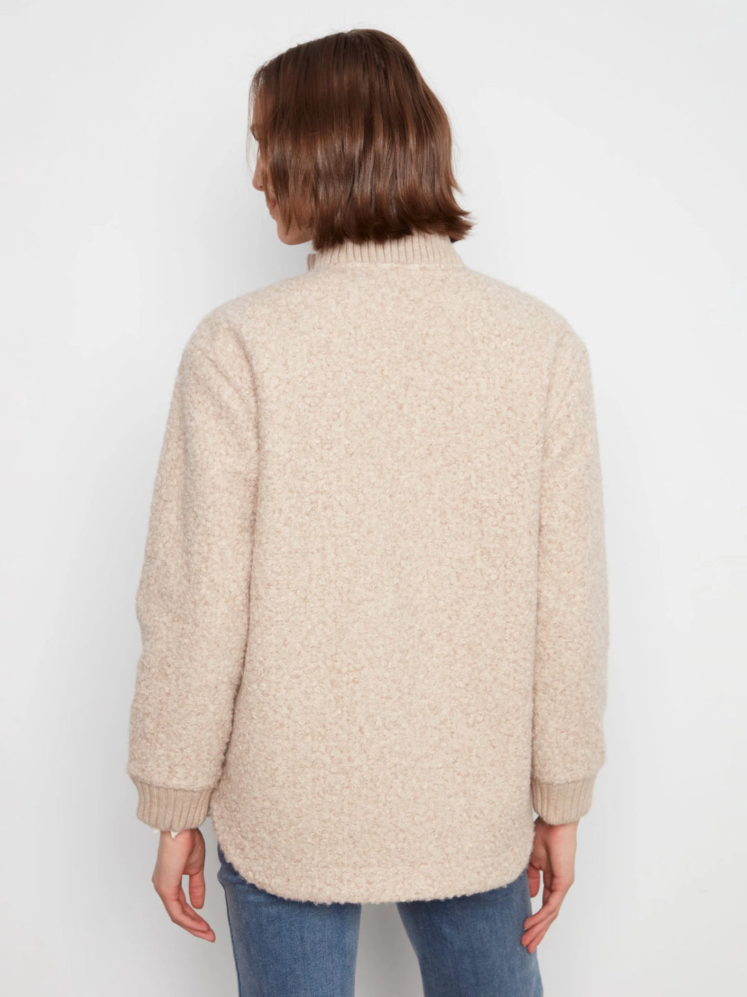 Fuzzy Jacket with Round Hem