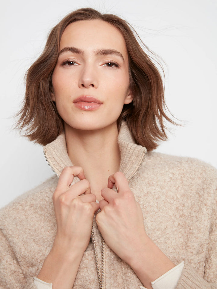 Fuzzy Jacket with Round Hem