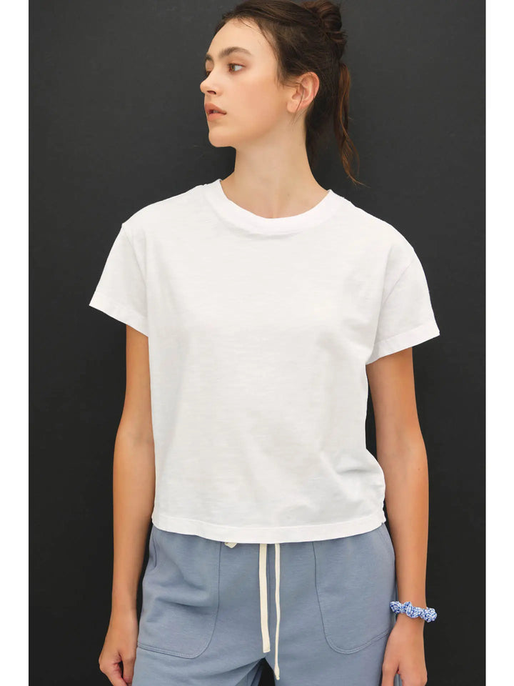 Boxy Cropped Cotton Tee