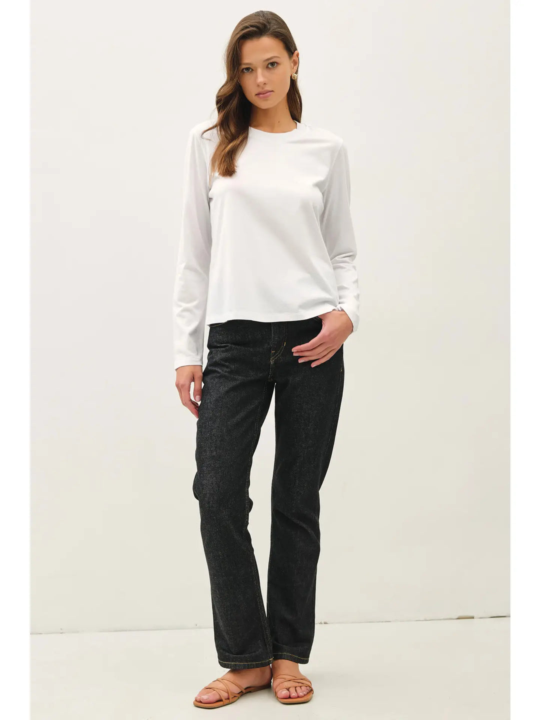 Cotton Long Sleeve Crewneck