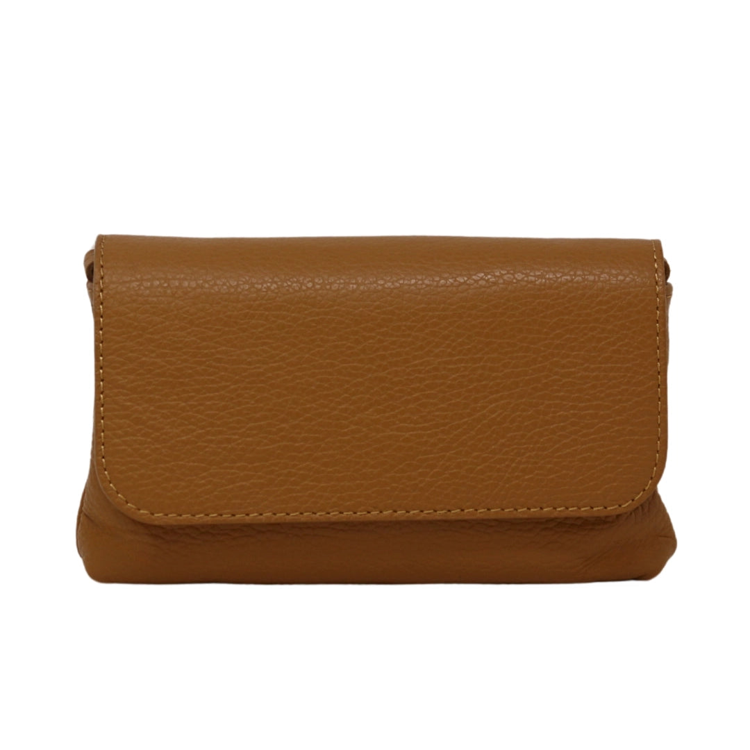 Genuine Italian Leather Crossbody Clutch