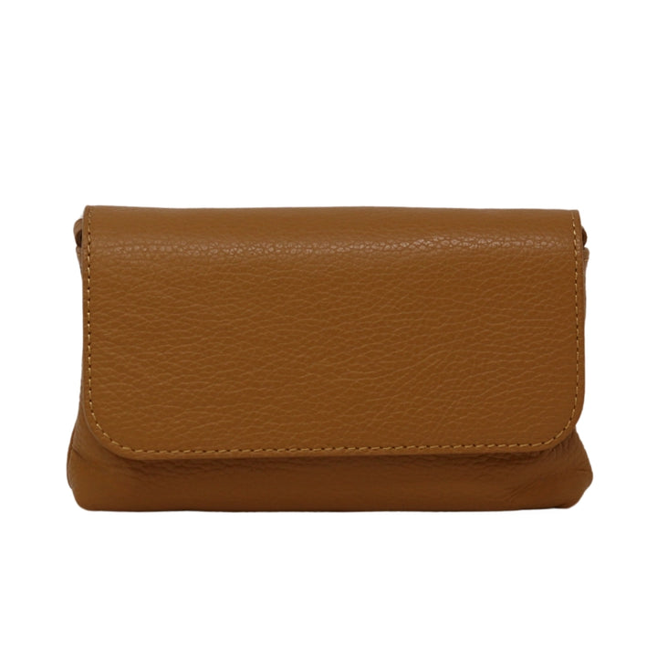Genuine Italian Leather Crossbody Clutch