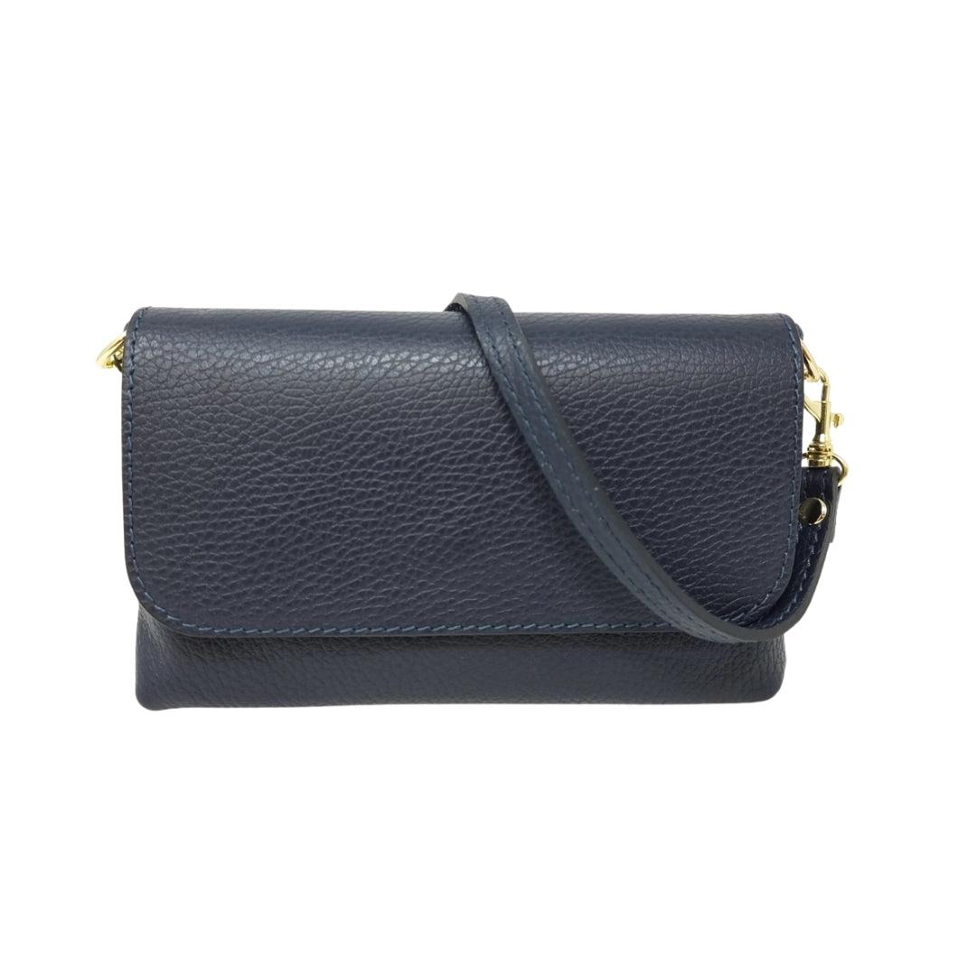 Genuine Italian Leather Crossbody Clutch