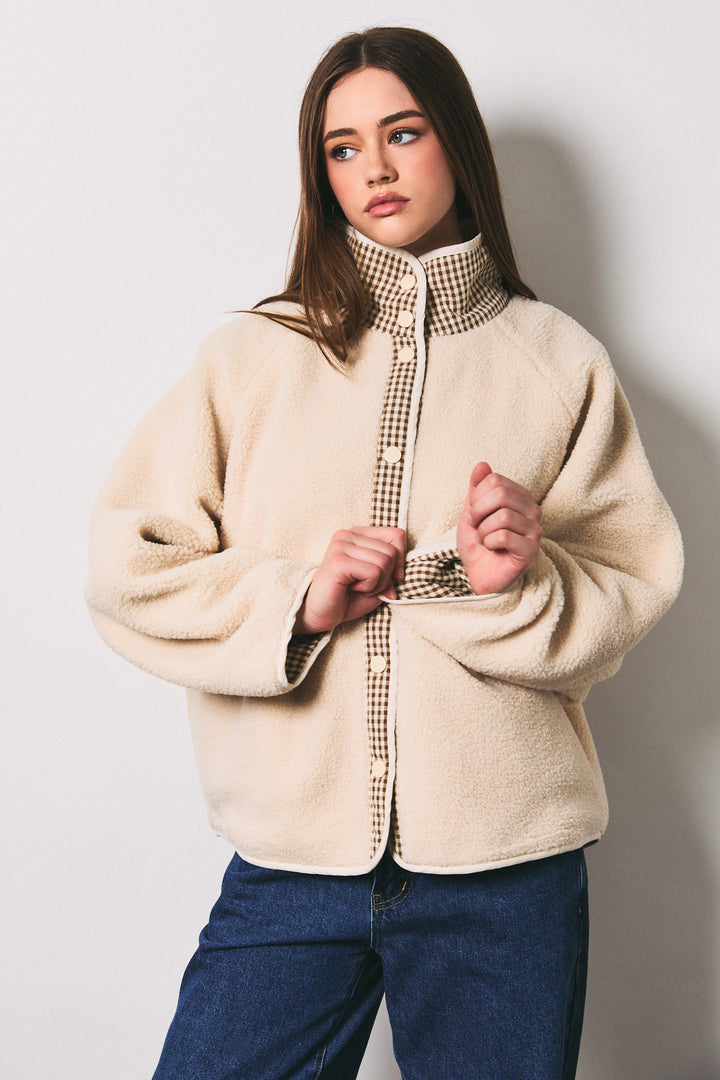 Gingham Contrast Reversible Jacket