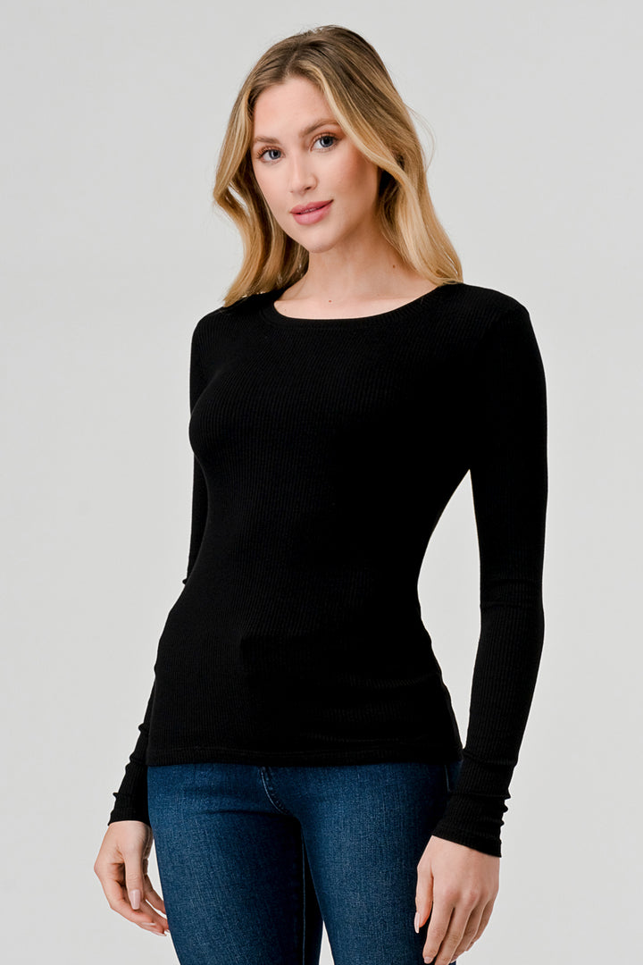 Round Neck Rib Top