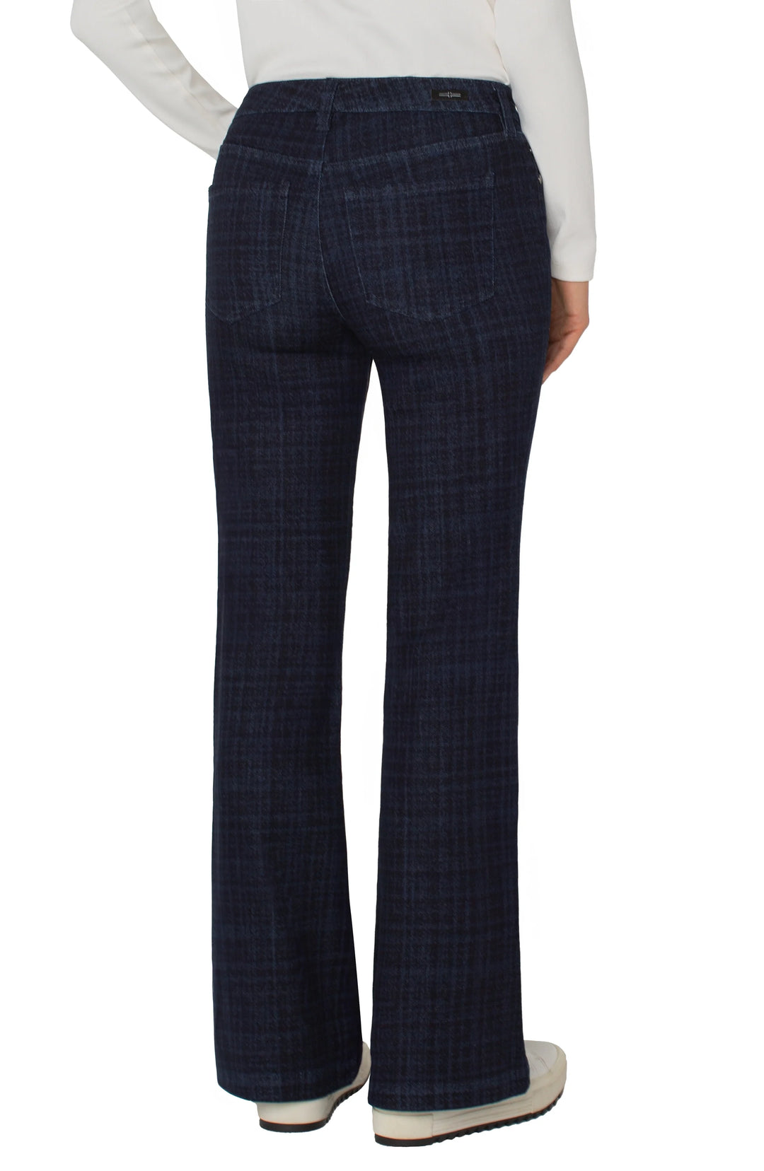 Hannah Flare 32" ins in indigo plaid