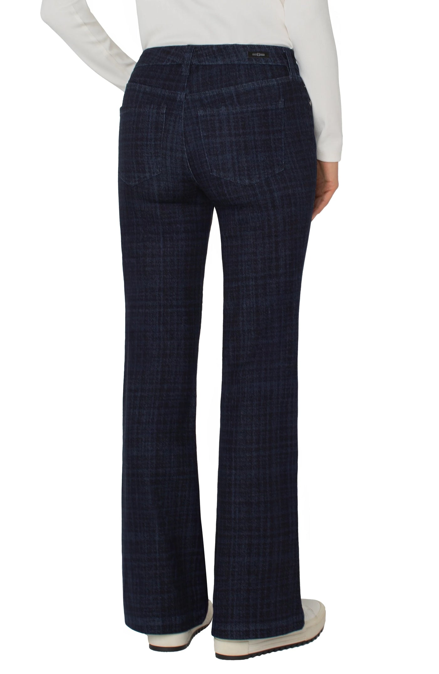 Hannah Flare 32" ins in indigo plaid