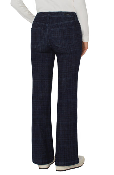 Hannah Flare 32" ins in indigo plaid