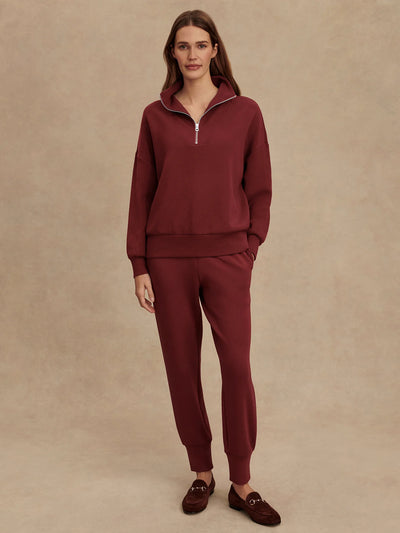 Hawley Half Zip in New Maroon
