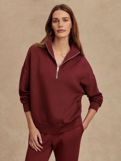 Hawley Half Zip in New Maroon