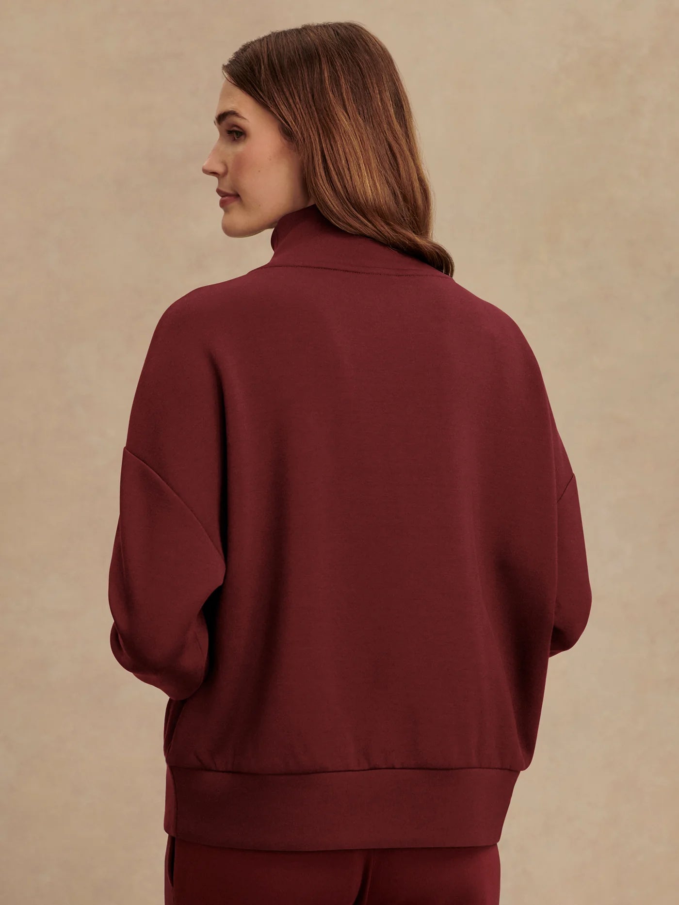 Hawley Half Zip in New Maroon