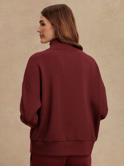Hawley Half Zip in New Maroon