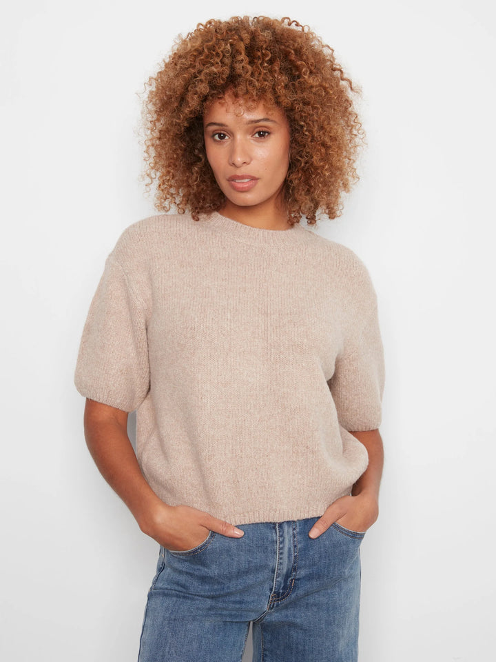 Elbow Sleeve Balloon Shape Sweater