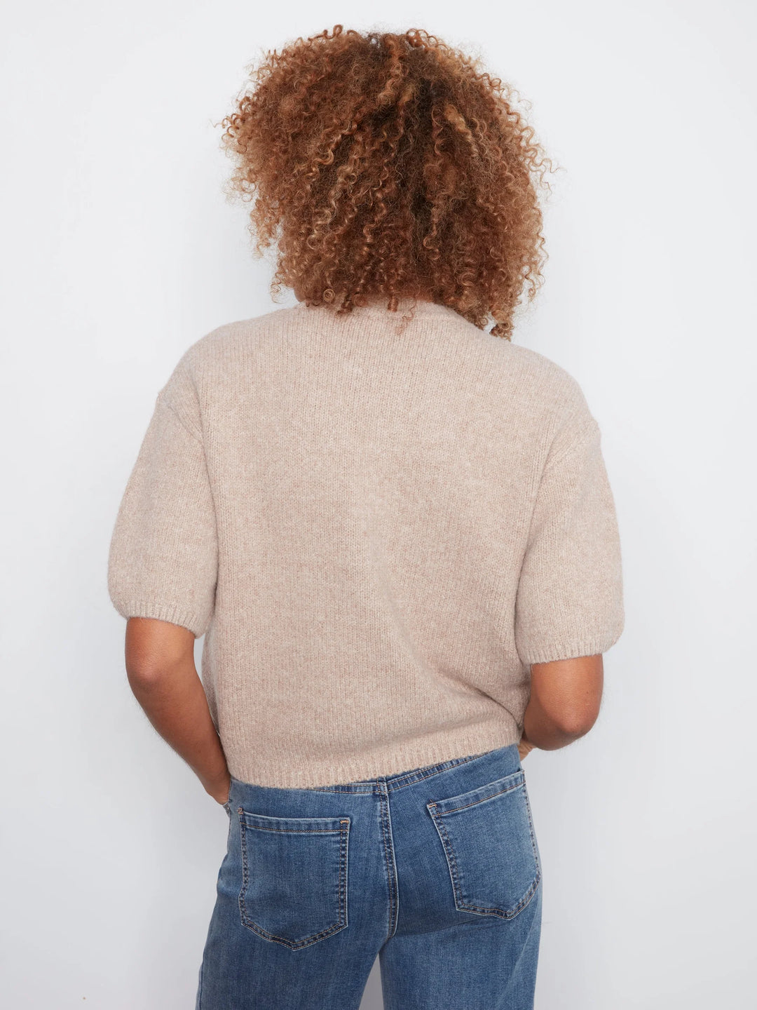 Elbow Sleeve Balloon Shape Sweater