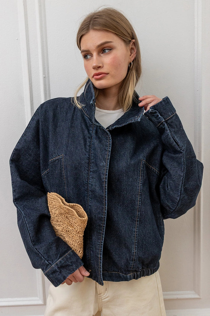 Denim Jacket W Collar