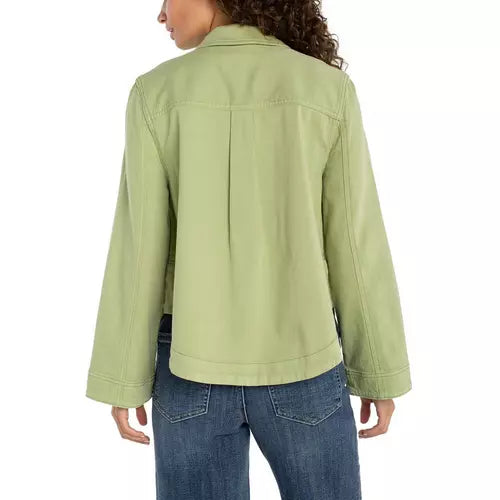 High/low Denim Shacket