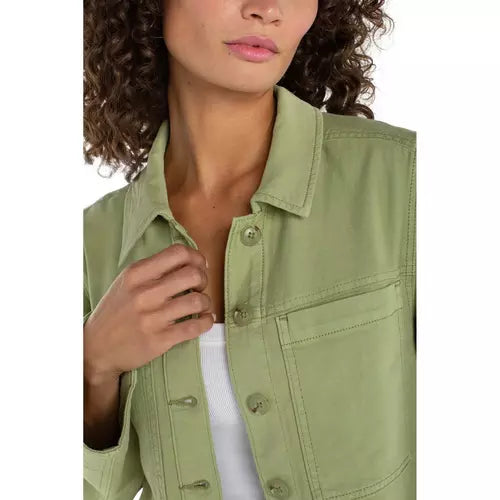 High/low Denim Shacket