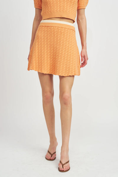 Cable Knit Mini Skirt