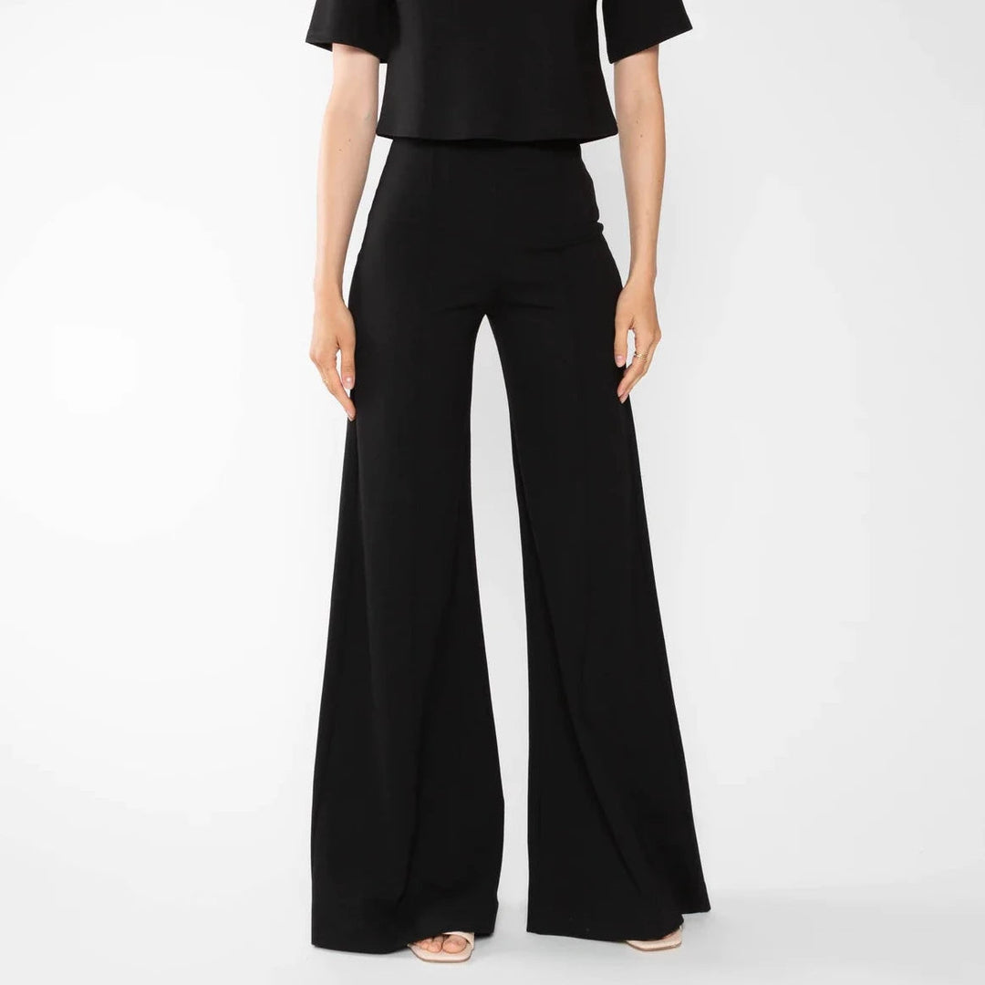Ponte knit wide leg pant