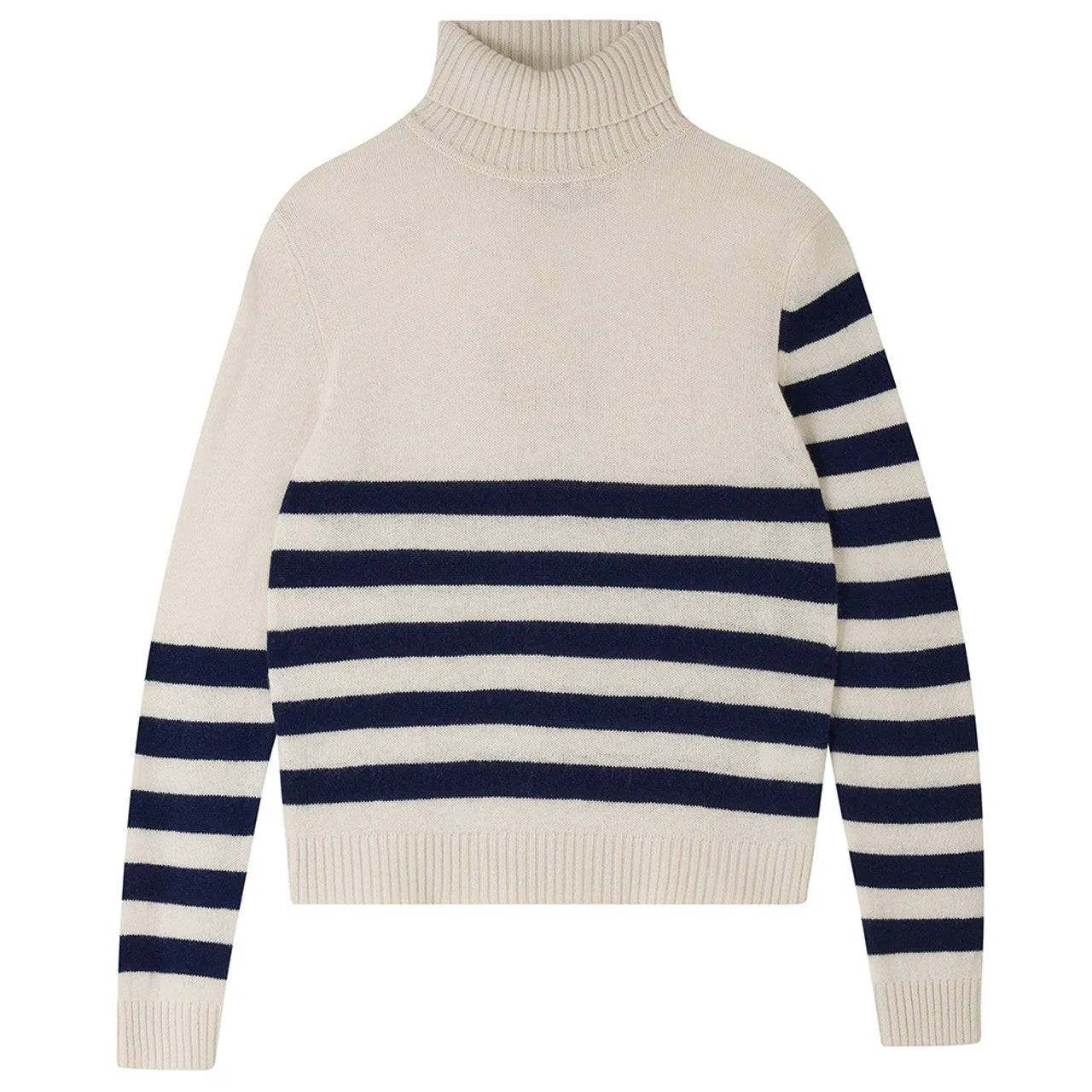 Invert Stripe Roll Collar Sweater