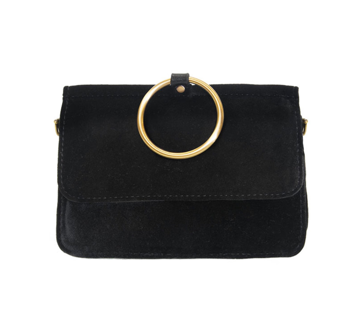 Black Velvet Aria Ring Bag