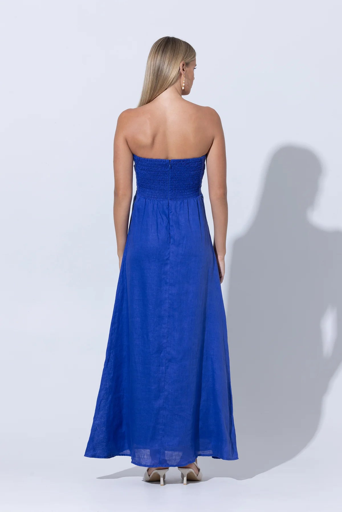 Melody Linen Maxi Dress Nordic Blu