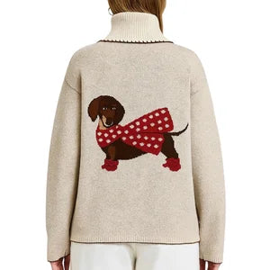 Dog Beige Combo Sweater