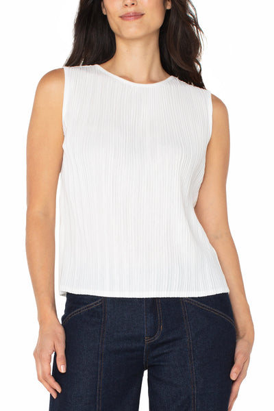 Sleeveless Crew Neck Knit Top