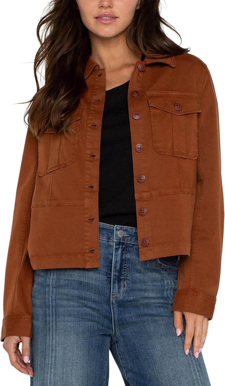 Peplum Hem Trucker Jacket