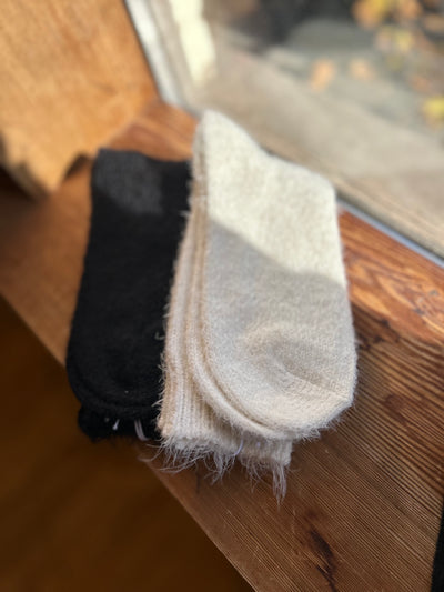 Solid Plush Warm Crew Sock