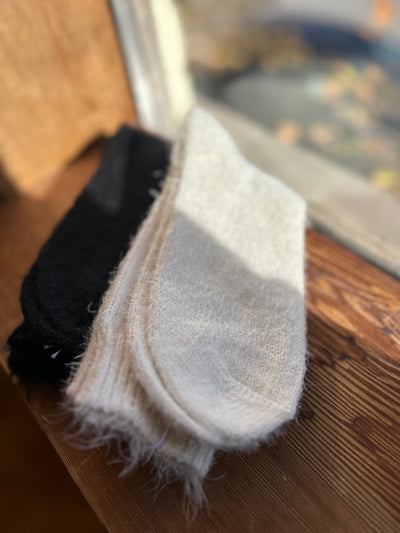 Solid Plush Warm Crew Sock