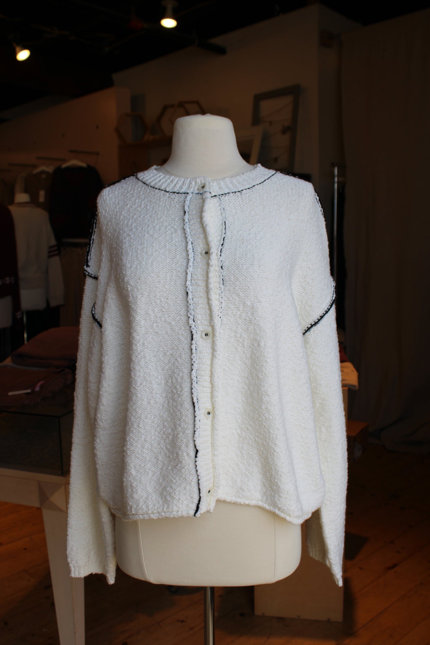 Contrast Stitch Cardi