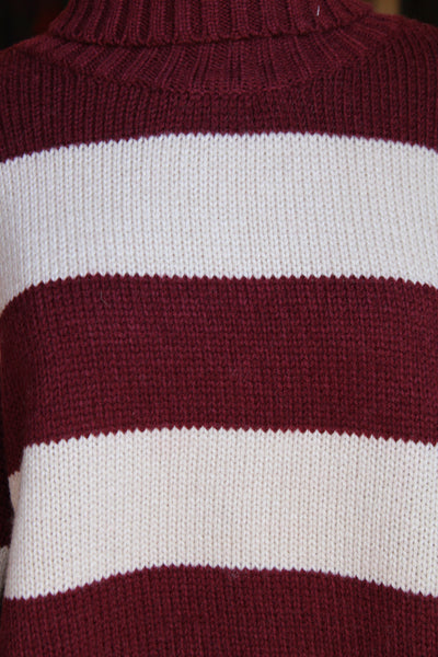 Stripe Turtleneck Sweater