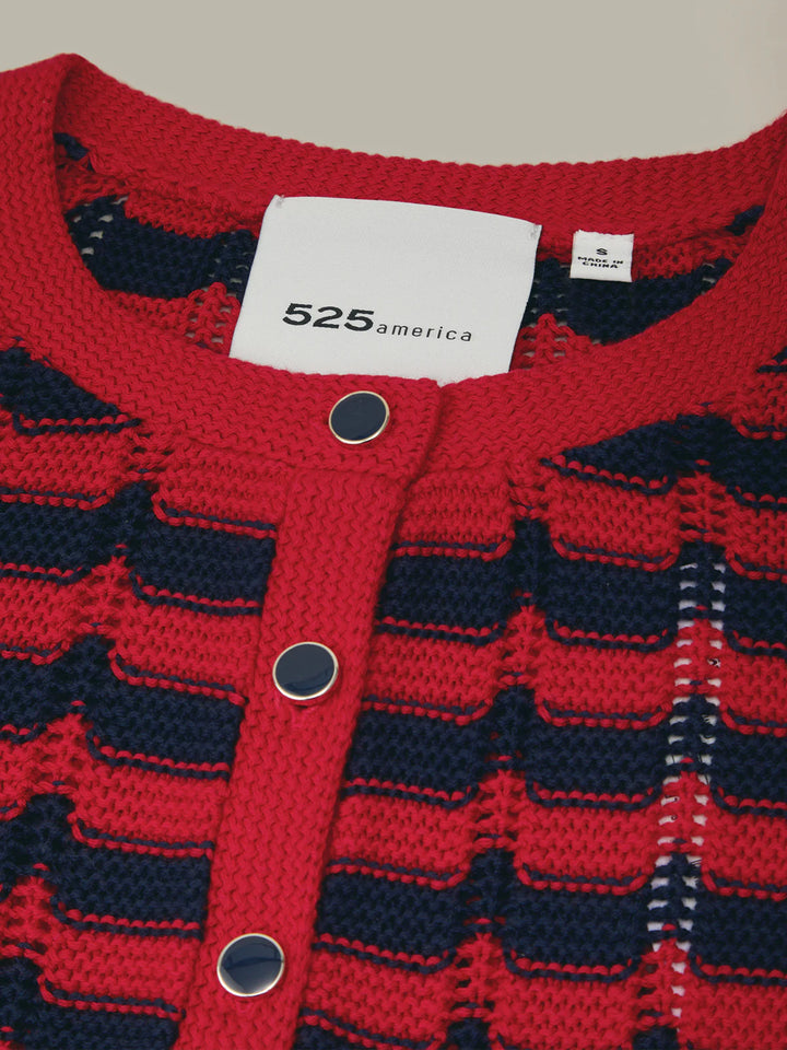 Isla Striped Button Front Vest