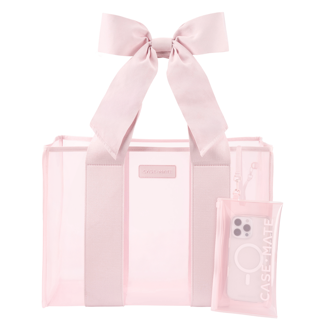 Jelly Bow Tote w/ Phone Pouch - Ballet Pink