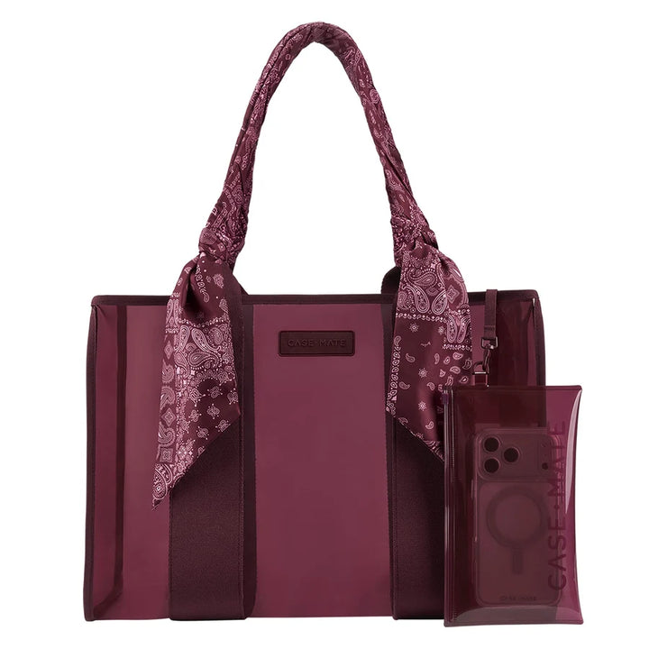 Jelly Tote w/ Phone Pouch - Mulberry Twilly Scarf