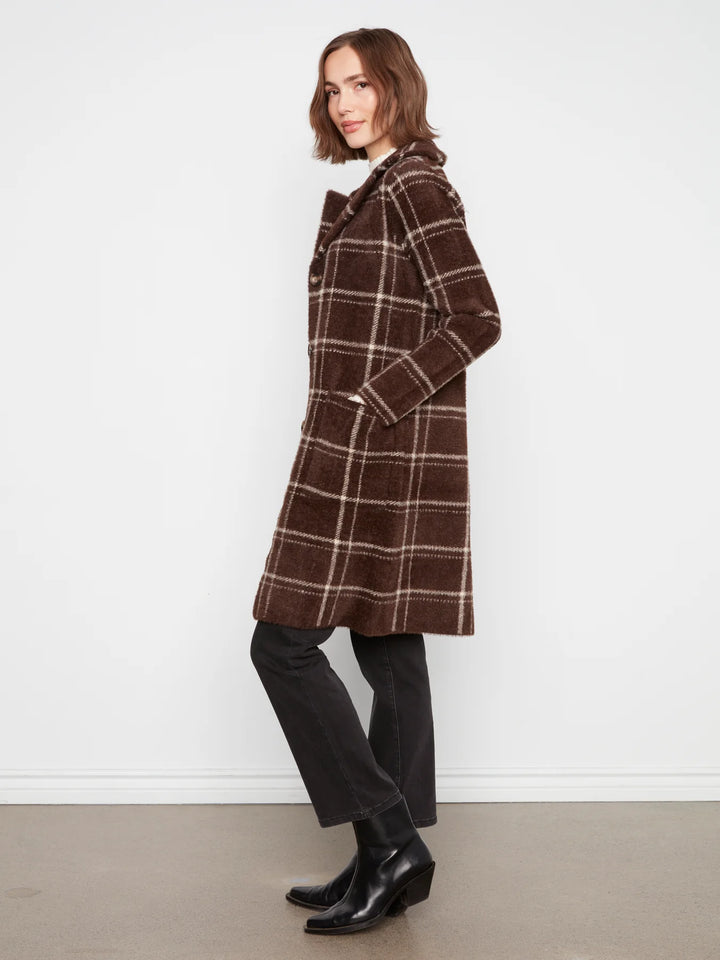 Knit Coatigan With Patch Pockets - Chocolate