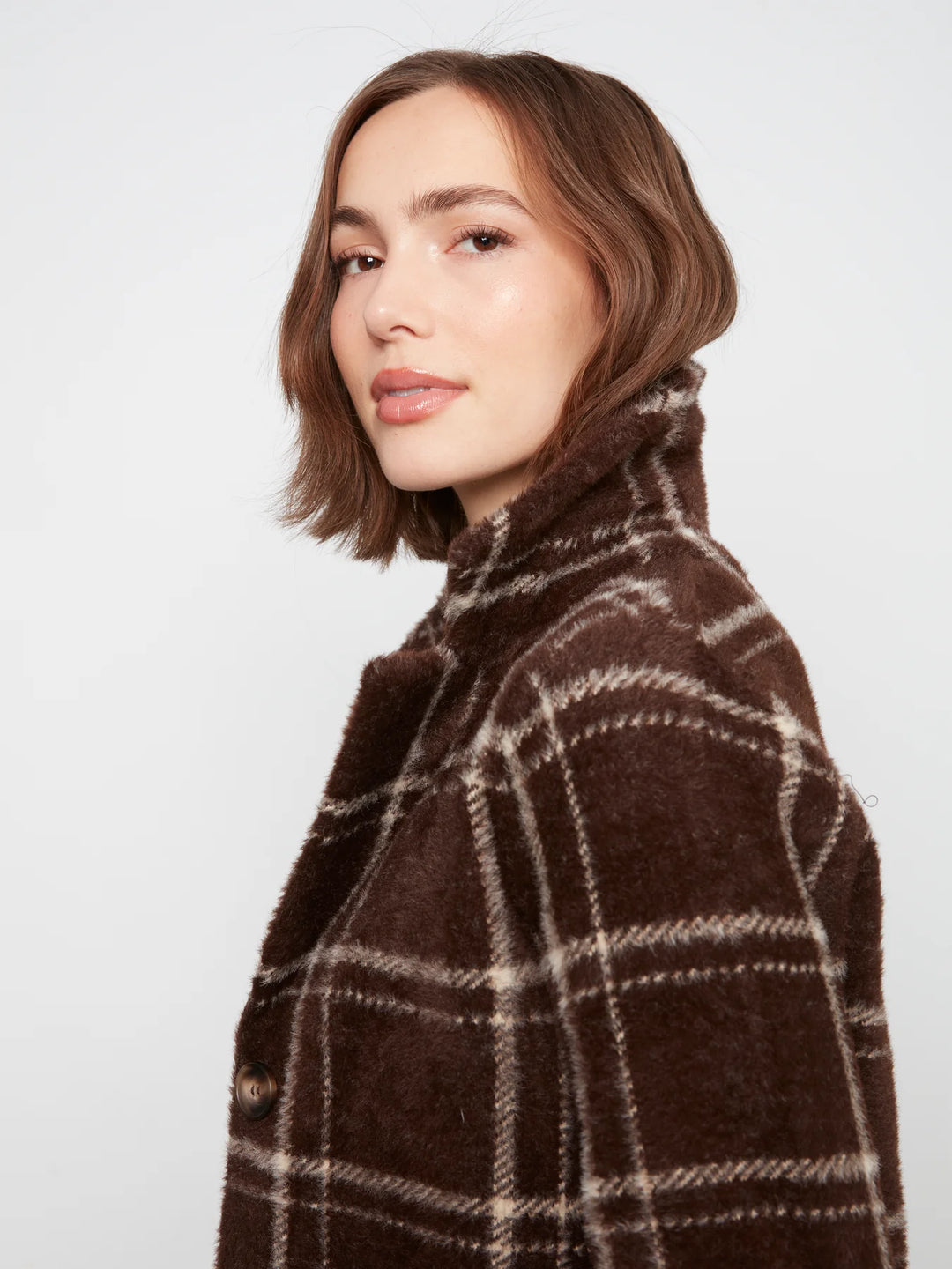 Knit Coatigan With Patch Pockets - Chocolate