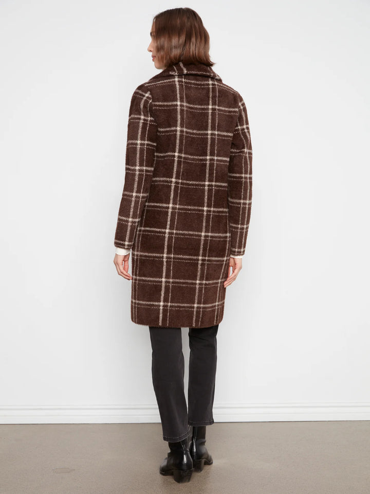 Knit Coatigan With Patch Pockets - Chocolate