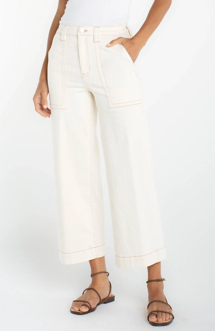 High Rise Wide Leg Crop Pants
