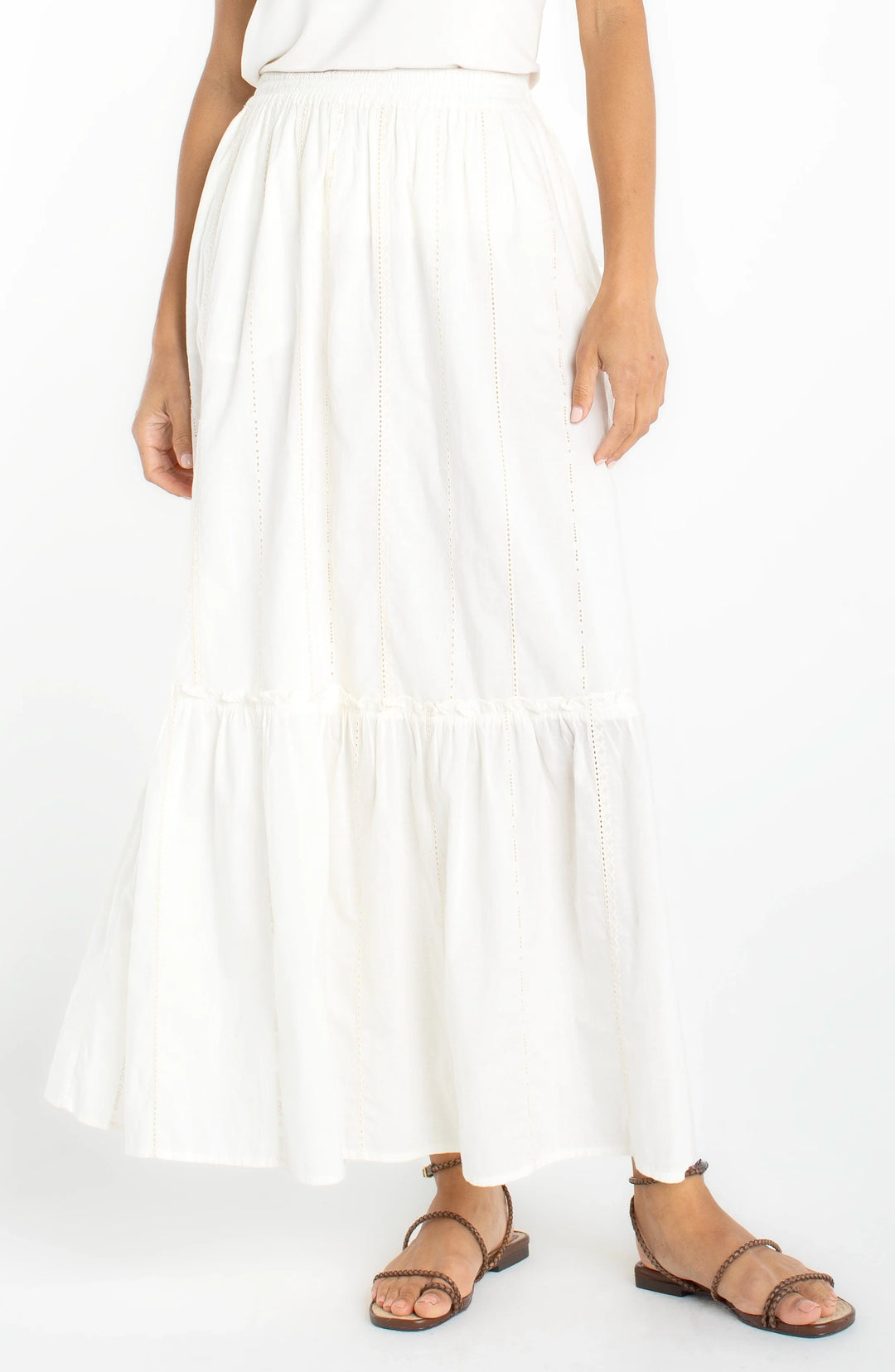 Tiered Pull-On Maxi Skirt