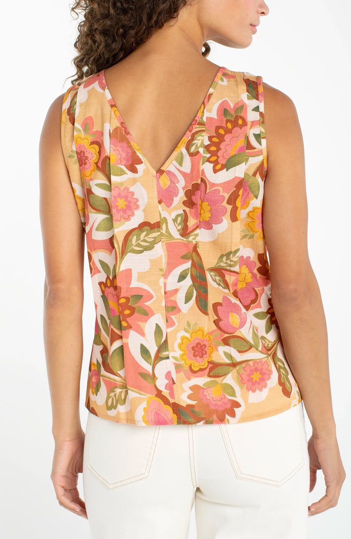 Sleeveless V-Neck Woven Top