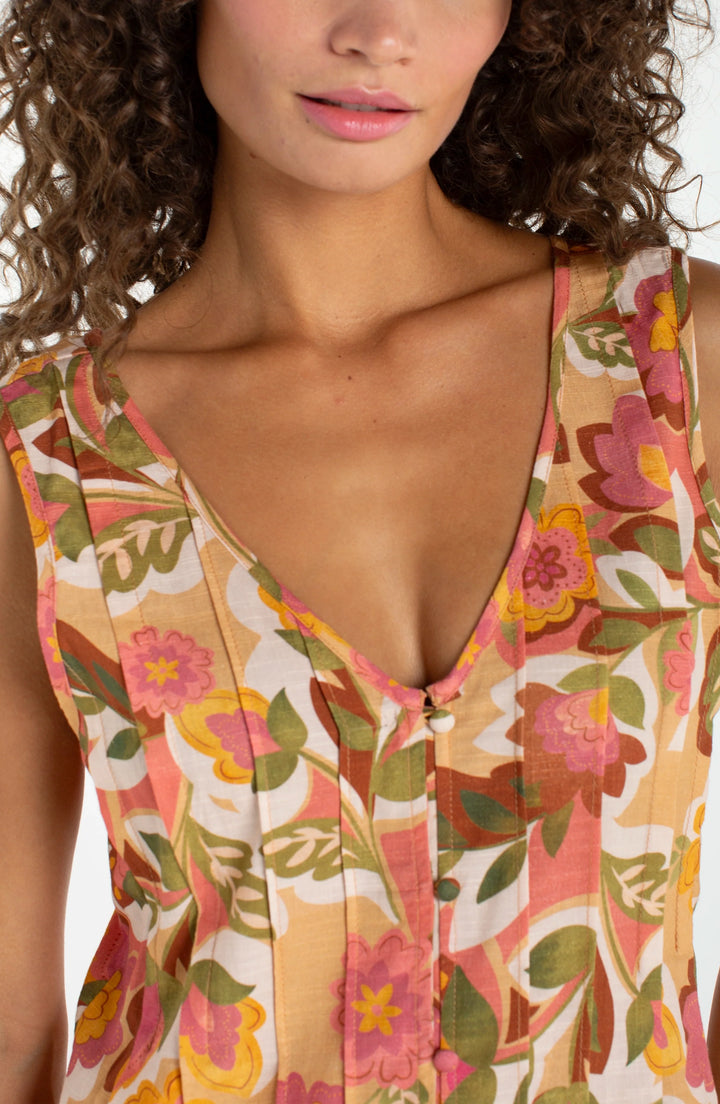 Sleeveless V-Neck Woven Top