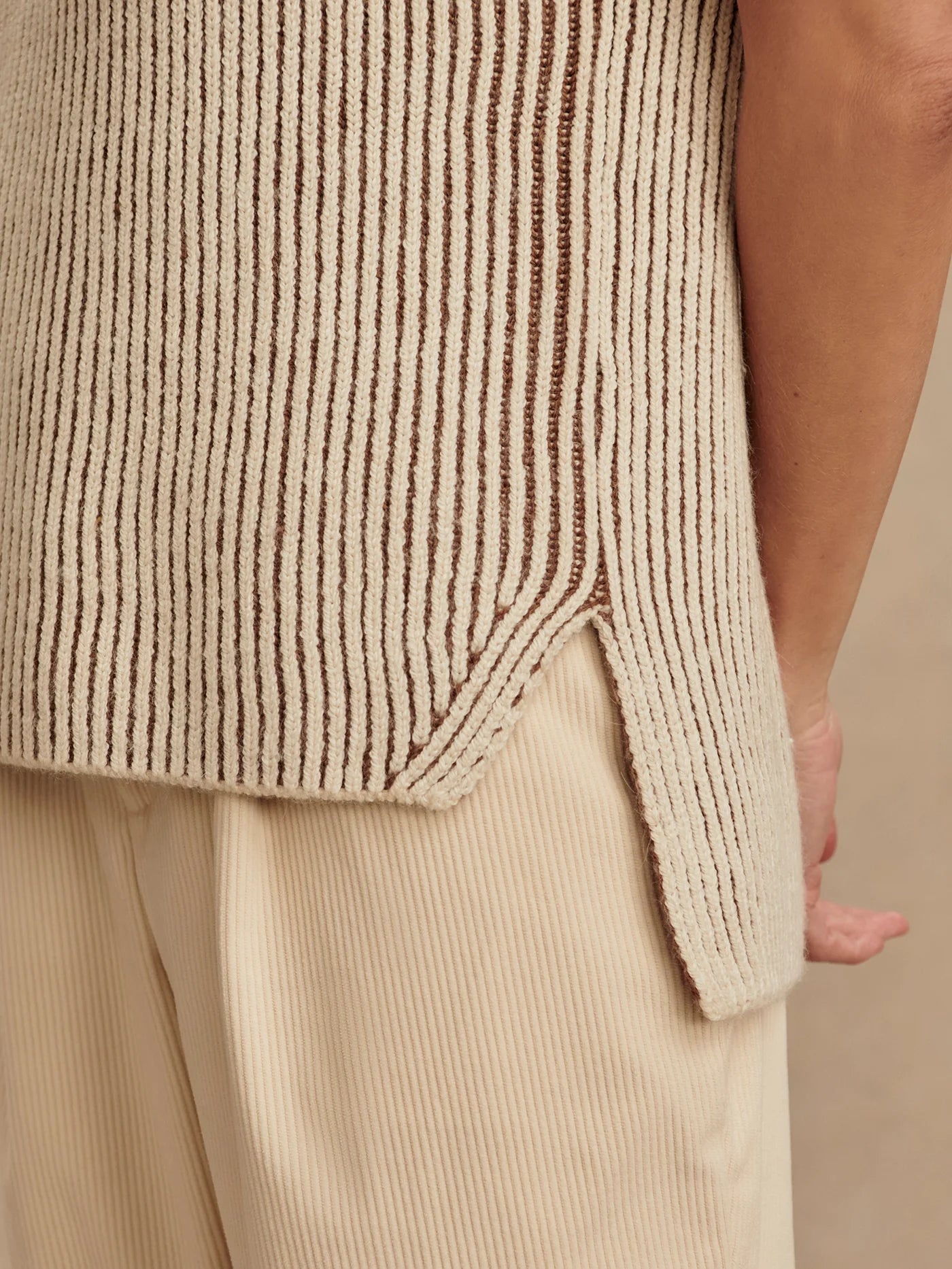 Lauren Plated Knit Tank in Cocoa Dust