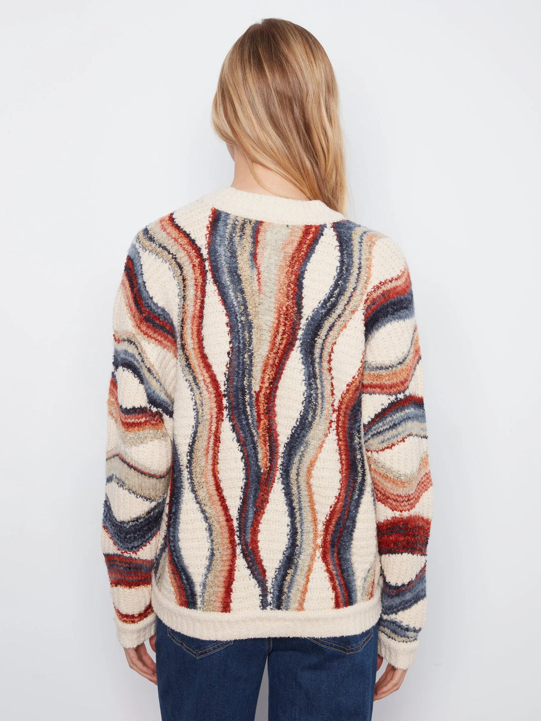 Long Sleeve Crew Neck Novelty Jacquard Sweater