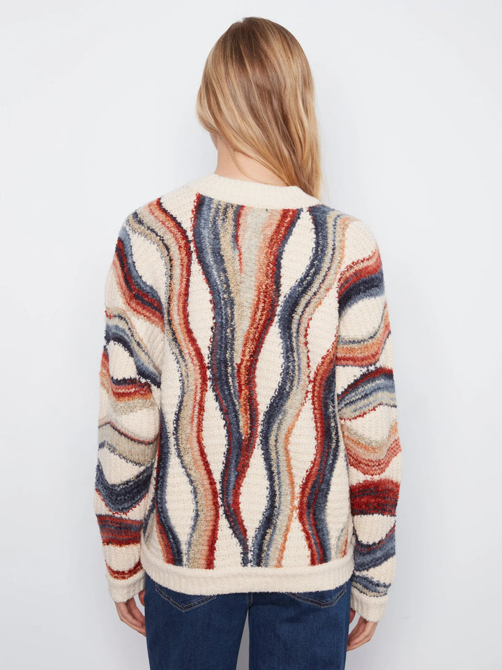 Long Sleeve Crew Neck Novelty Jacquard Sweater