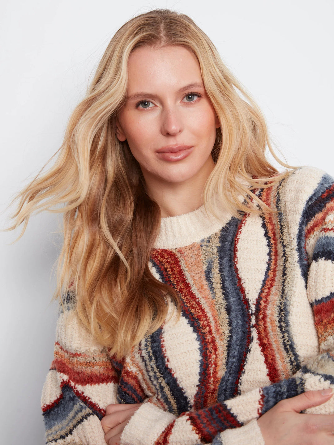 Long Sleeve Crew Neck Novelty Jacquard Sweater
